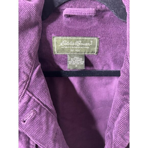 Eddie Bauer Jacket Womens Purple Corduroy Button Up Long Sleeve Size Small - Picture 9 of 10